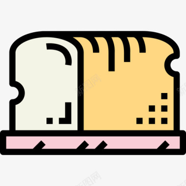 面包复活节59线形颜色图标图标