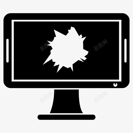 显示器计算机开裂图标svg_新图网 https://ixintu.com 屏幕 开裂 显示器 桌面 计算机