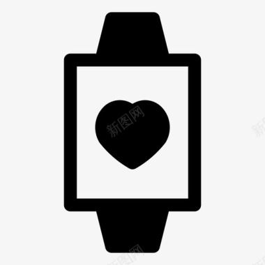智能手表心脏手表时间图标图标