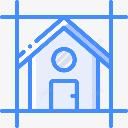 房子室内24蓝色图标svg_新图网 https://ixintu.com 室内设计 房子 蓝色