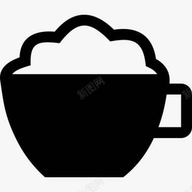 卡布奇诺杯咖啡泡沫图标图标