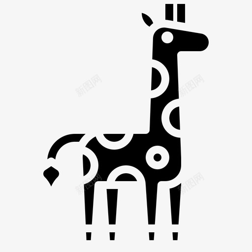 长颈鹿动物33填充物图标svg_新图网 https://ixintu.com 动物 填充 长颈鹿