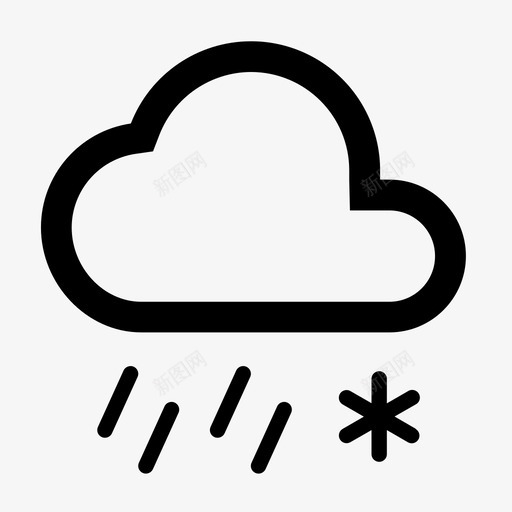 大雨和雪下降雨图标svg_新图网 https://ixintu.com 下降 图标 圆形 大雨 天气 天气图 设置