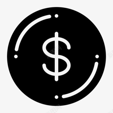 美元货币100字形图标图标