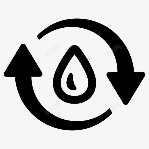 循环血流可再生燃料图标svg_新图网 https://ixintu.com 再生 可再 循环 燃料 血流