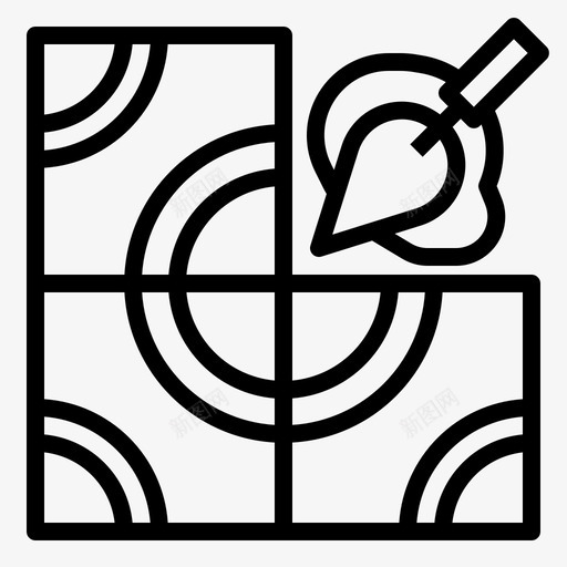 瓷砖家居装饰47线性图标svg_新图网 https://ixintu.com 家居装饰 瓷砖 线性