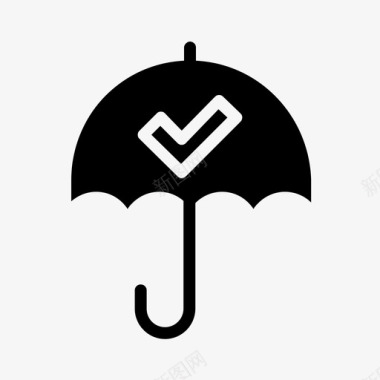 保险伞银行和金融雕文图标图标