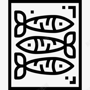 沙丁鱼海鲜直系图标图标