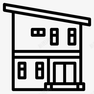 住宅建筑现代图标图标