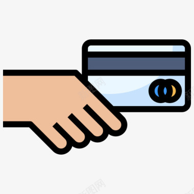 信用卡在线货币服务8线性彩色图标图标