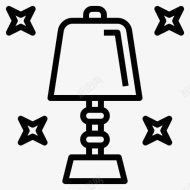 台灯家用设备9线性图标图标