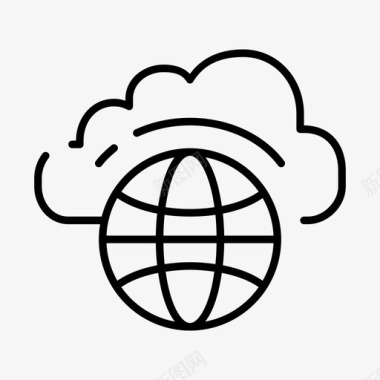 全球云网络服务器图标图标