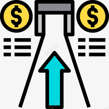 路银行和金融35线性颜色图标图标