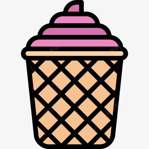 华夫饼杯冰淇淋27彩色图标svg_新图网 https://ixintu.com 冰淇淋 华夫 彩色 饼杯