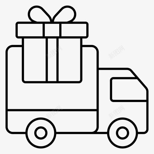 送货礼品卡车图标svg_新图网 https://ixintu.com 卡车 物流配送 礼品 礼物 送货