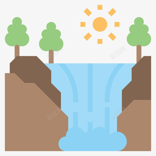 瀑布冒险旅行5平房图标svg_新图网 https://ixintu.com 冒险 平房 旅行 瀑布