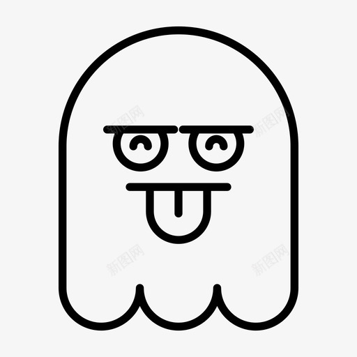 鬼嘘厚脸皮图标svg_新图网 https://ixintu.com 1行 万圣节 厚脸皮 表情