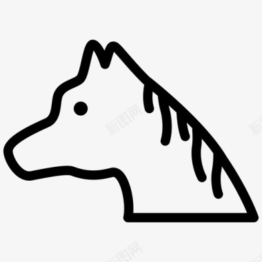 马动物头图标图标