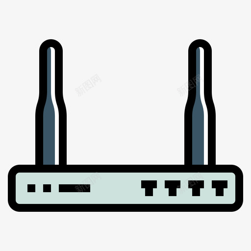 路由器计算机46线颜色图标svg_新图网 https://ixintu.com 计算机 路由器 颜色