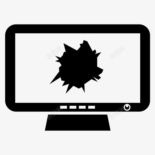 显示器计算机开裂图标svg_新图网 https://ixintu.com 屏幕 开裂 显示器 桌面 计算机