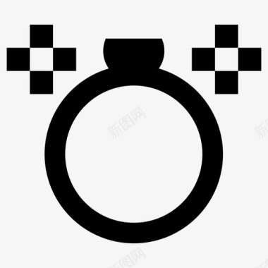 结婚戒指仪式黄金图标图标