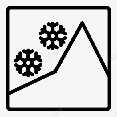 雪崩气候山脉图标图标