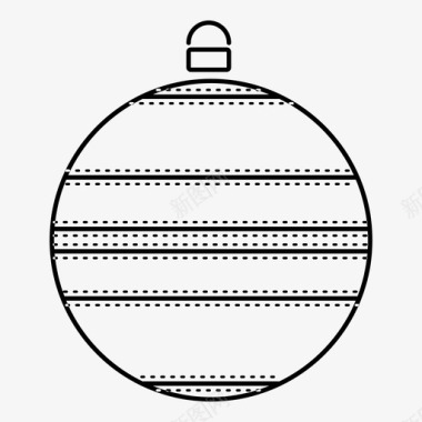 水平装饰条纹球圣诞图标图标