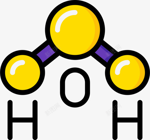分子水15线性颜色图标svg_新图网 https://ixintu.com 分子 水线 线性 颜色