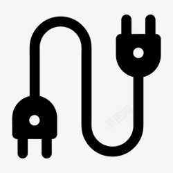 电子电源线拔出电源线连接器电子图标高清图片