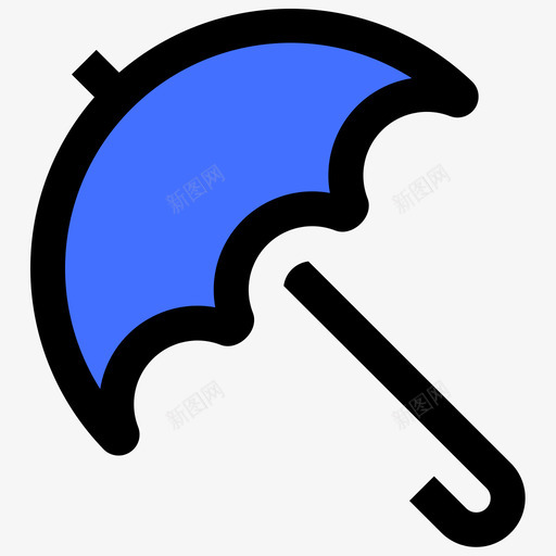 雨伞夏季98蓝色图标svg_新图网 https://ixintu.com 夏季 蓝色 雨伞