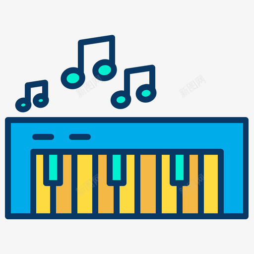 钢琴78学校线性颜色图标svg_新图网 https://ixintu.com 学校 线性 钢琴 颜色