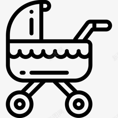 婴儿车抚养孩子直系图标图标