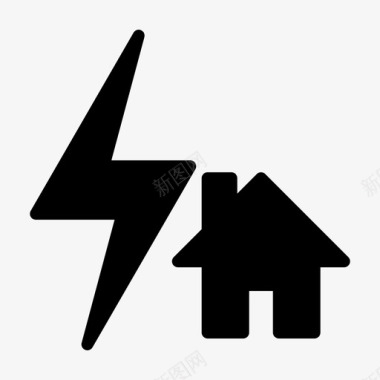 家庭能源电力房屋图标图标