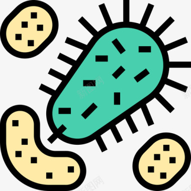 细菌化学44线状颜色图标图标
