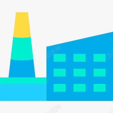 工厂工业58平坦图标图标
