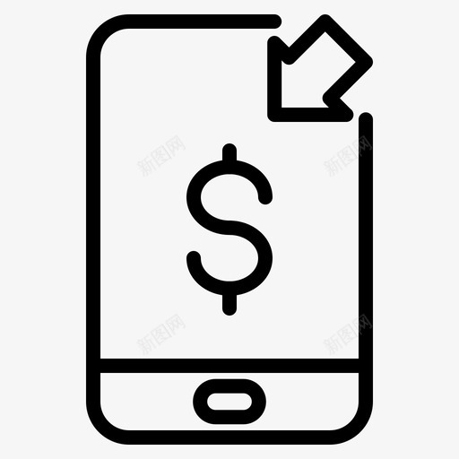 付款接收银行手机图标svg_新图网 https://ixintu.com 付款 手机 接收 网上商店 转账 银行