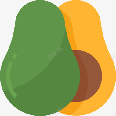 鳄梨健康食品30扁平图标图标