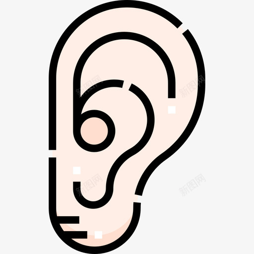 耳朵人体8线状颜色图标svg_新图网 https://ixintu.com 人体 线状 耳朵 颜色