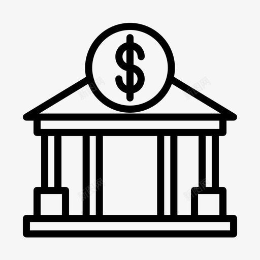 银行贷款5直线图标svg_新图网 https://ixintu.com 直线 贷款 银行