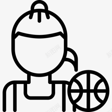 篮球运动员篮球47直线型图标图标