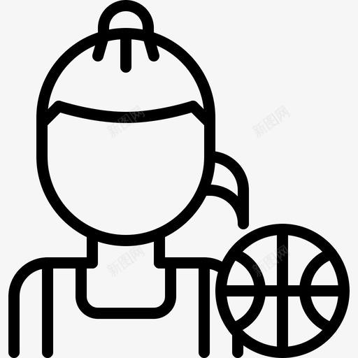 篮球运动员篮球47直线型图标svg_新图网 https://ixintu.com 直线 篮球 线型 运动员
