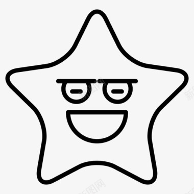 星星表情符号睡眠图标图标
