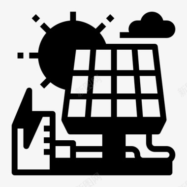 太阳能太阳能板太阳能发电图标图标