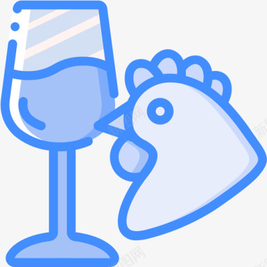 鸡肉葡萄酒11蓝色图标图标