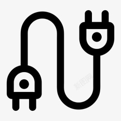 电子电源线拔出电源线连接器电子图标高清图片