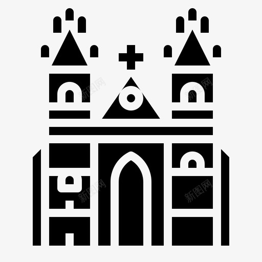 布拉格建筑教堂图标svg_新图网 https://ixintu.com 地标 实心 布拉格 建筑 教堂 欧洲