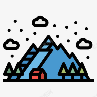 山冬天126线性颜色图标图标