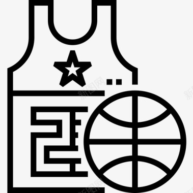 篮球运动衫美国13直线型图标图标