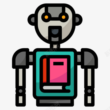 机器人人工智能88线颜色图标图标