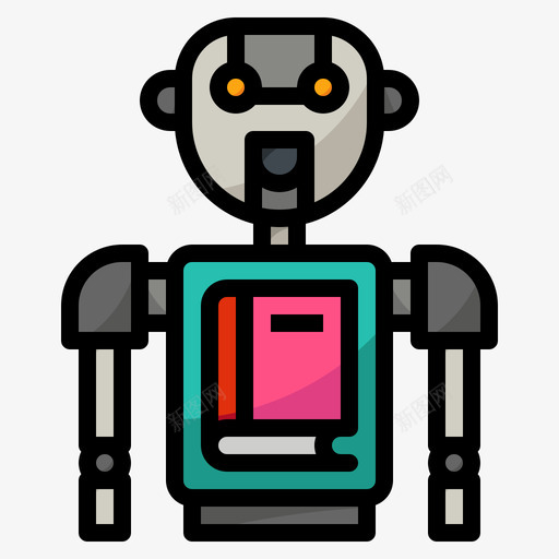 机器人人工智能88线颜色图标svg_新图网 https://ixintu.com 人工智能 机器人 颜色